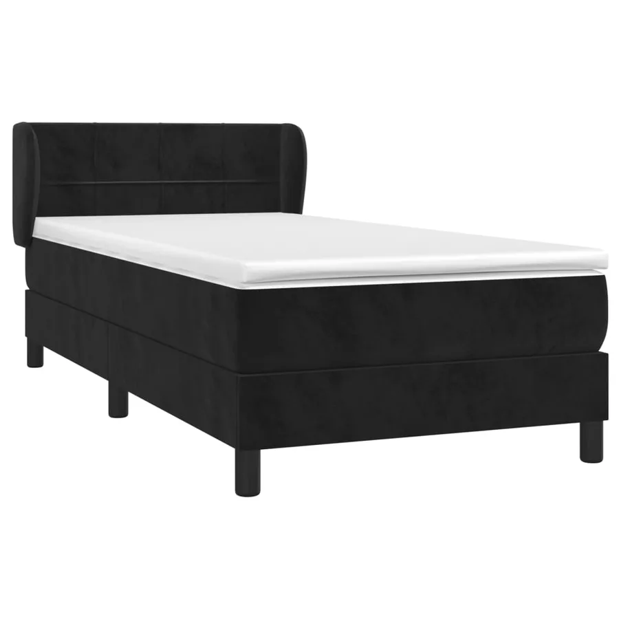 Sommier à lattes de lit et matelas Noir 80x200 cm Velours - 3