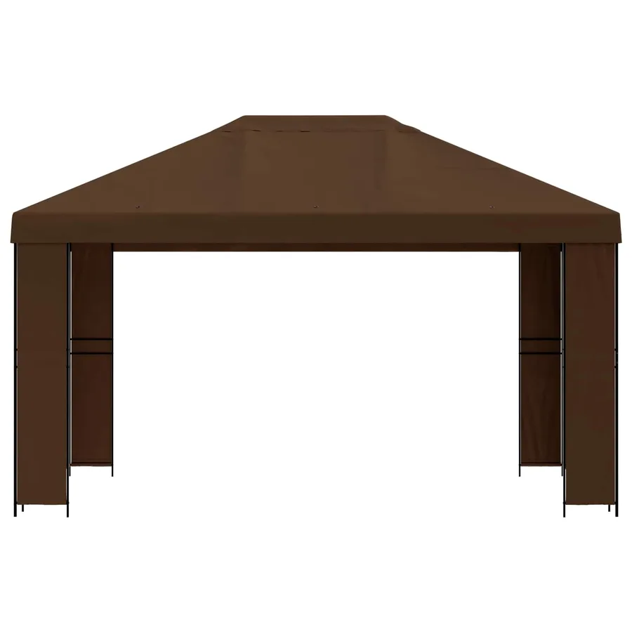 Pavillon 4 × 3 m Marron Polyester et Acier 190 gsm - 3