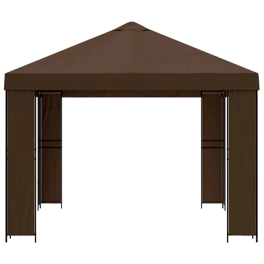 Pavillon 4 × 3 m Marron Polyester et Acier 190 gsm - 4