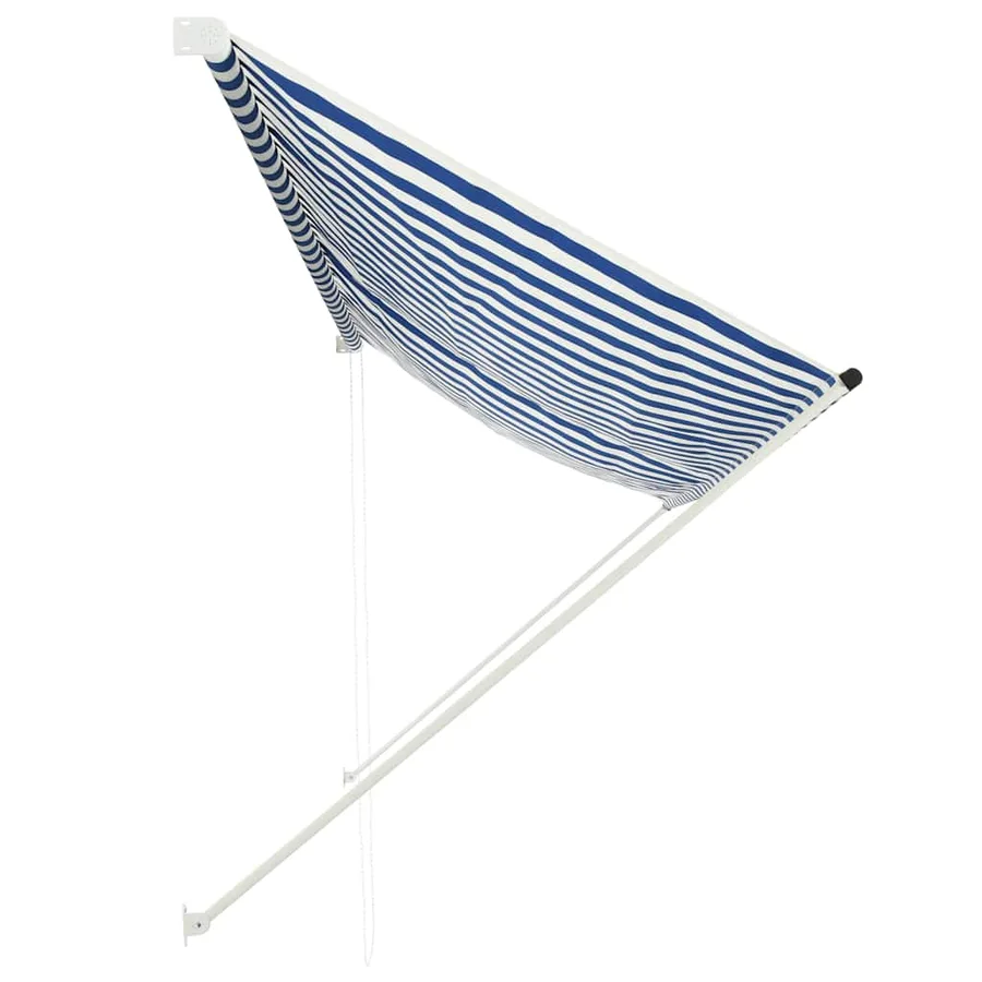 Auvent rétractable 350x150 cm Bleu et blanc - 2