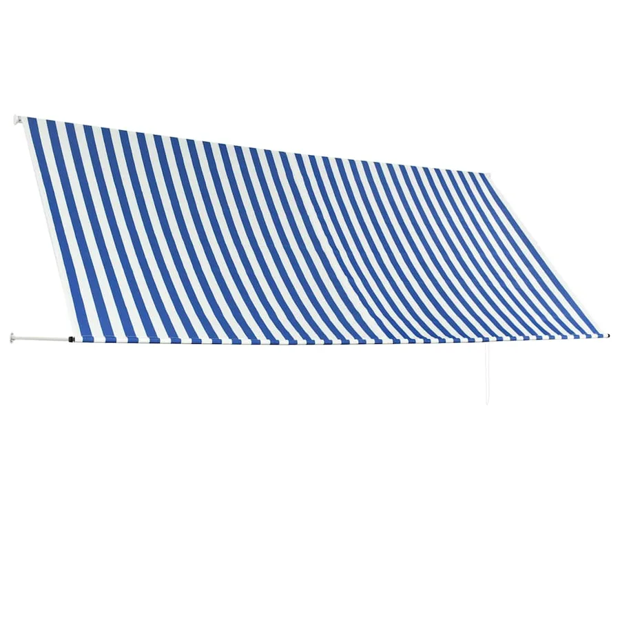 Auvent rétractable 350x150 cm Bleu et blanc - 3