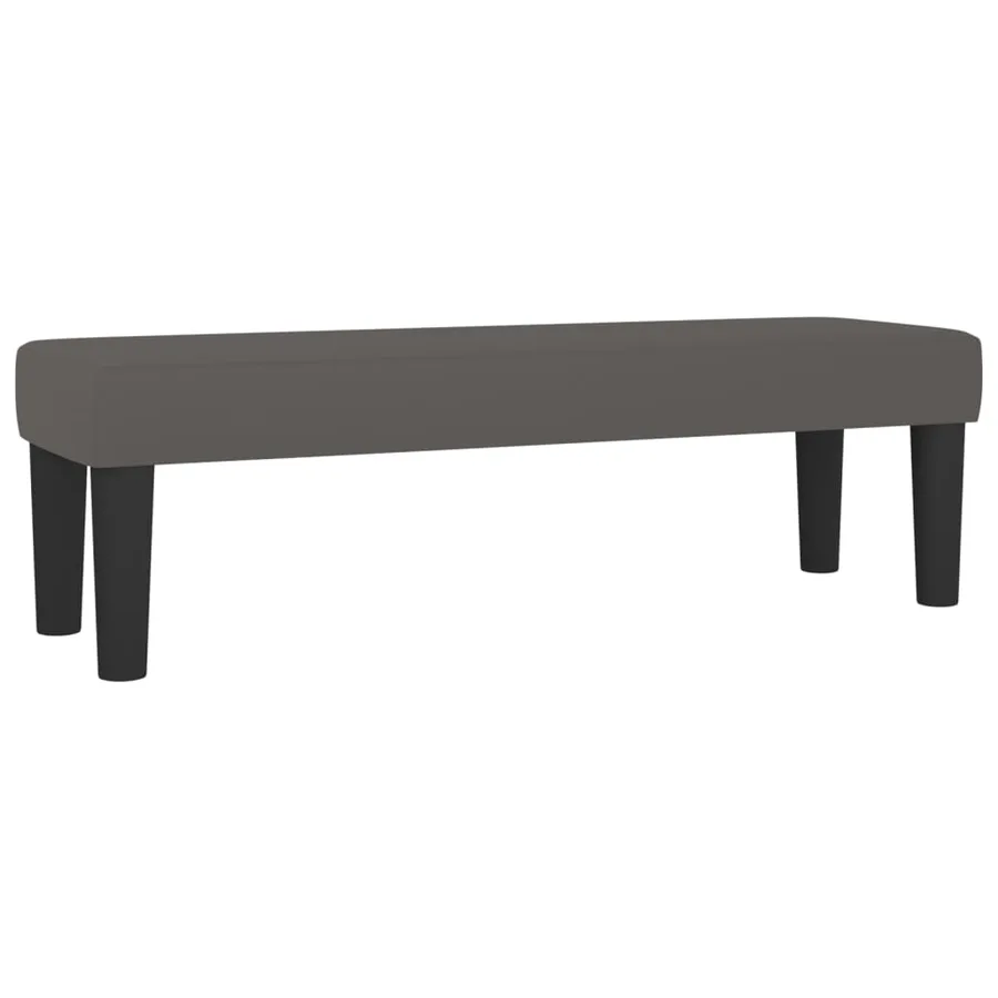 Banc Gris 100x30x30 cm Similicuir - 2
