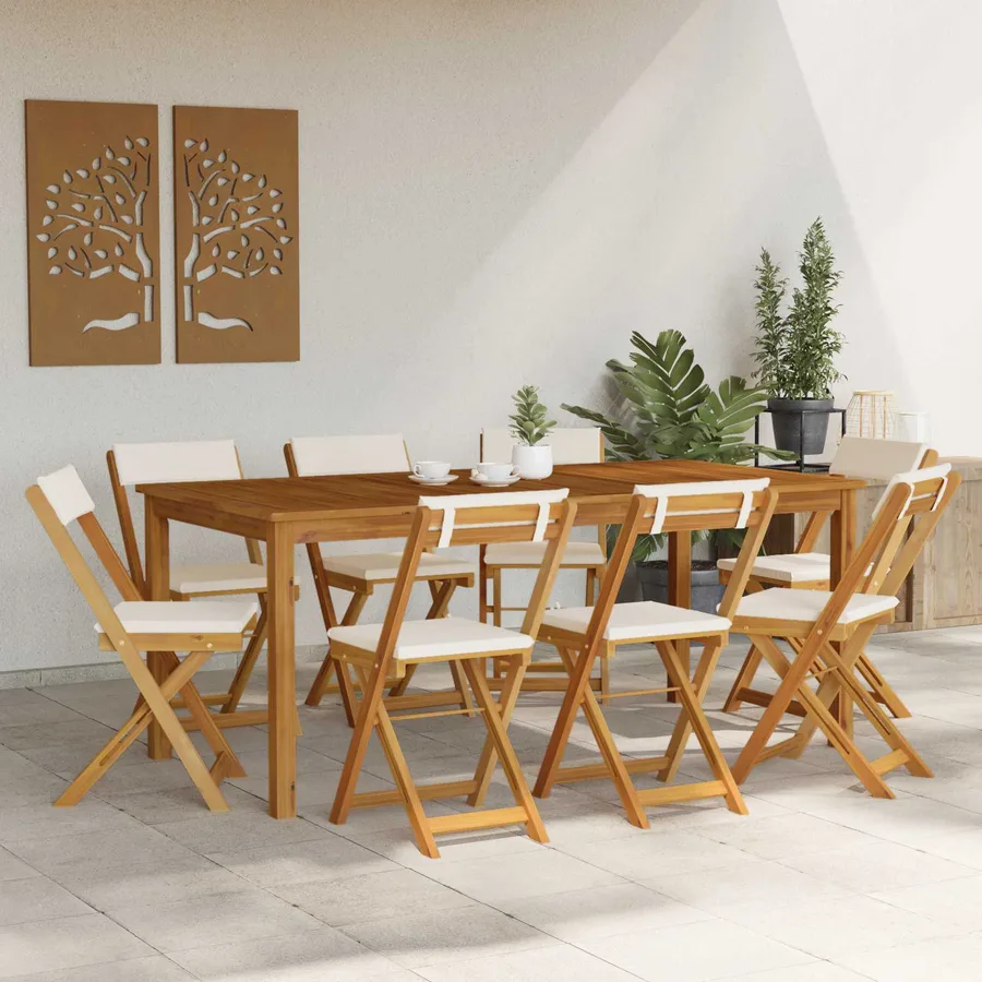 Chaises de bistrot d'extérieur 8 pcs Crème blanc - 3
