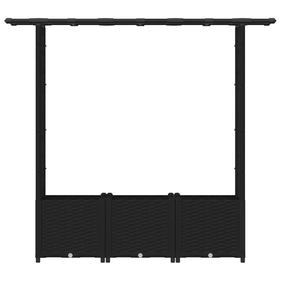 Lit Élevé avec Treillis et Toit Noir 162,5 x 40 x 136 cm PP - 4