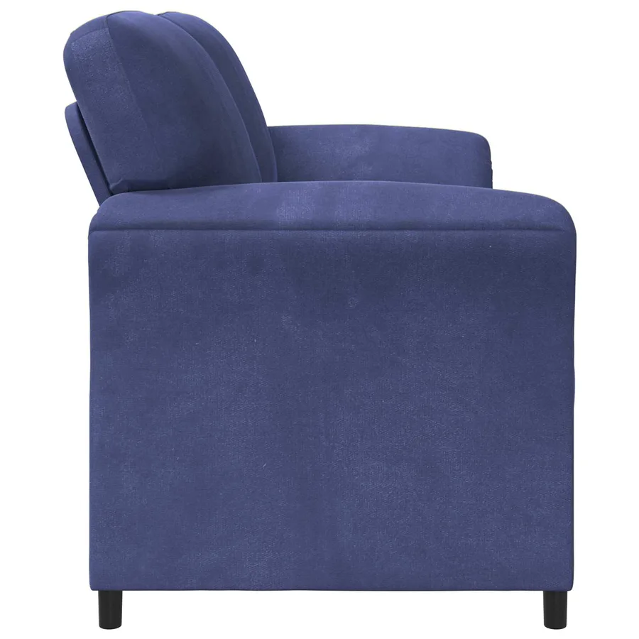 Sofa 2 places Bleu police 138 x 83 x 95 cm Velours - 4