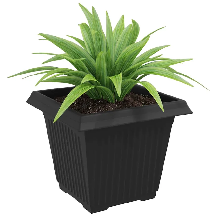 Pot de Fleurs Carré 6 pcs Noir 38 x 38 x 30 cm Plastique - 3
