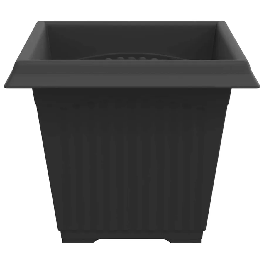 Pot de Fleurs Carré 6 pcs Noir 38 x 38 x 30 cm Plastique - 6