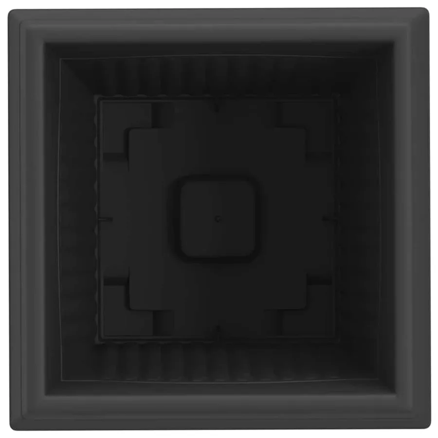 Pot de Fleurs Carré 6 pcs Noir 38 x 38 x 30 cm Plastique - 7