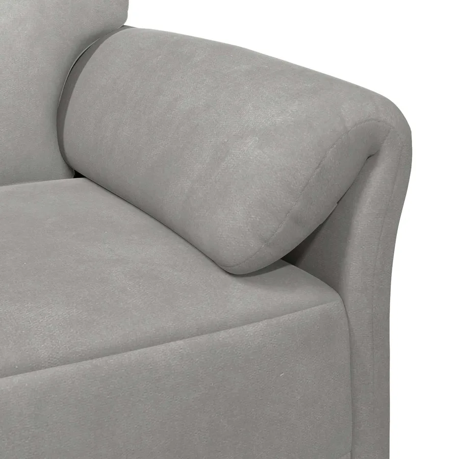 Sofa 2 places Gris clair 138 x 83 x 95 cm Velours - 6