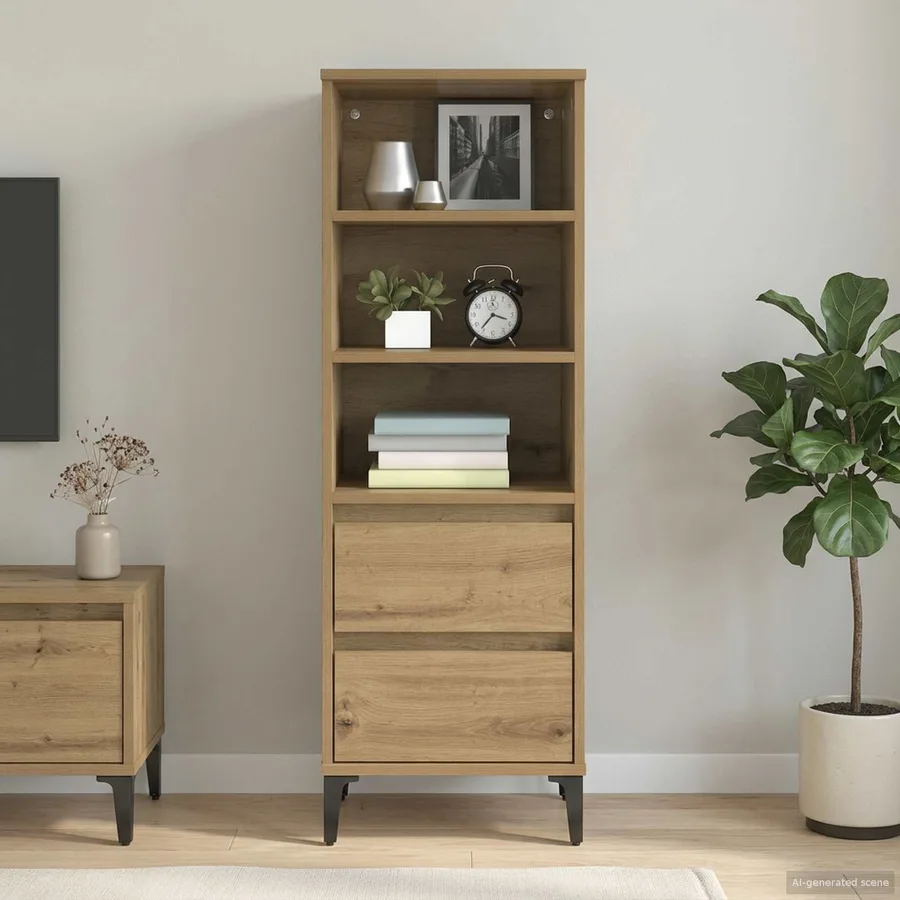Haut Armoire Chêne artisanal 40 x 36 x 110 cm Bois d'ingénierie - 4