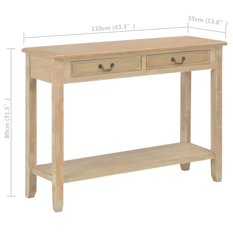 Table console 110x35x80 cm Bois - 8