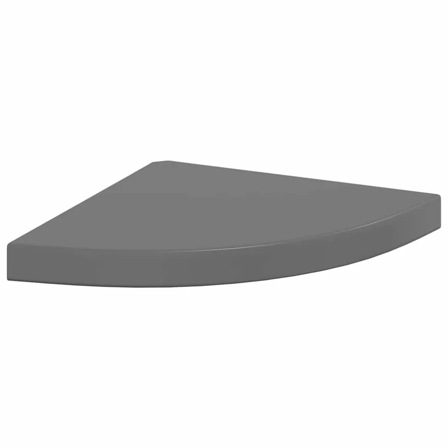 Étagères d'angle flottantes 2pcs gris brillant 35x35x3,8 cm MDF - 5