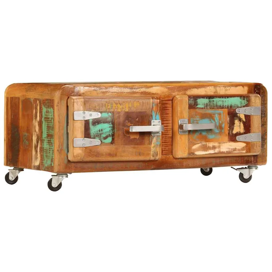 Table basse 85x55x40 cm Bois de récupération massif - 11
