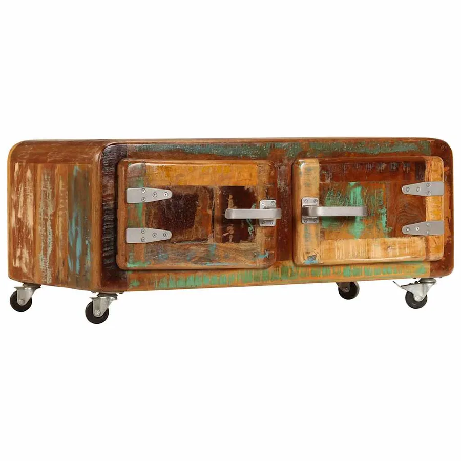 Table basse 85x55x40 cm Bois de récupération massif - 14