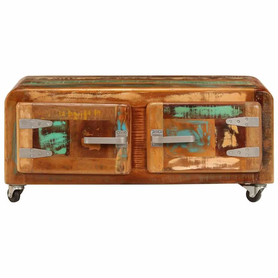 Table basse 85x55x40 cm Bois de récupération massif - 2