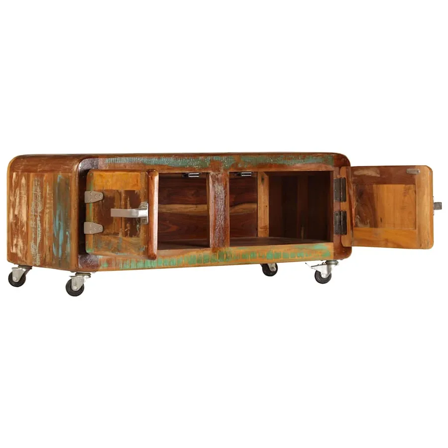 Table basse 85x55x40 cm Bois de récupération massif - 4