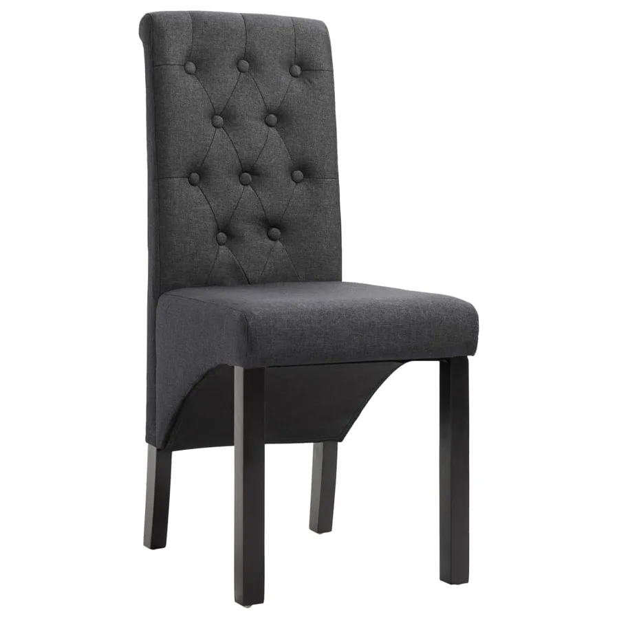 Chaises à manger lot de 6 gris foncé tissu - 2