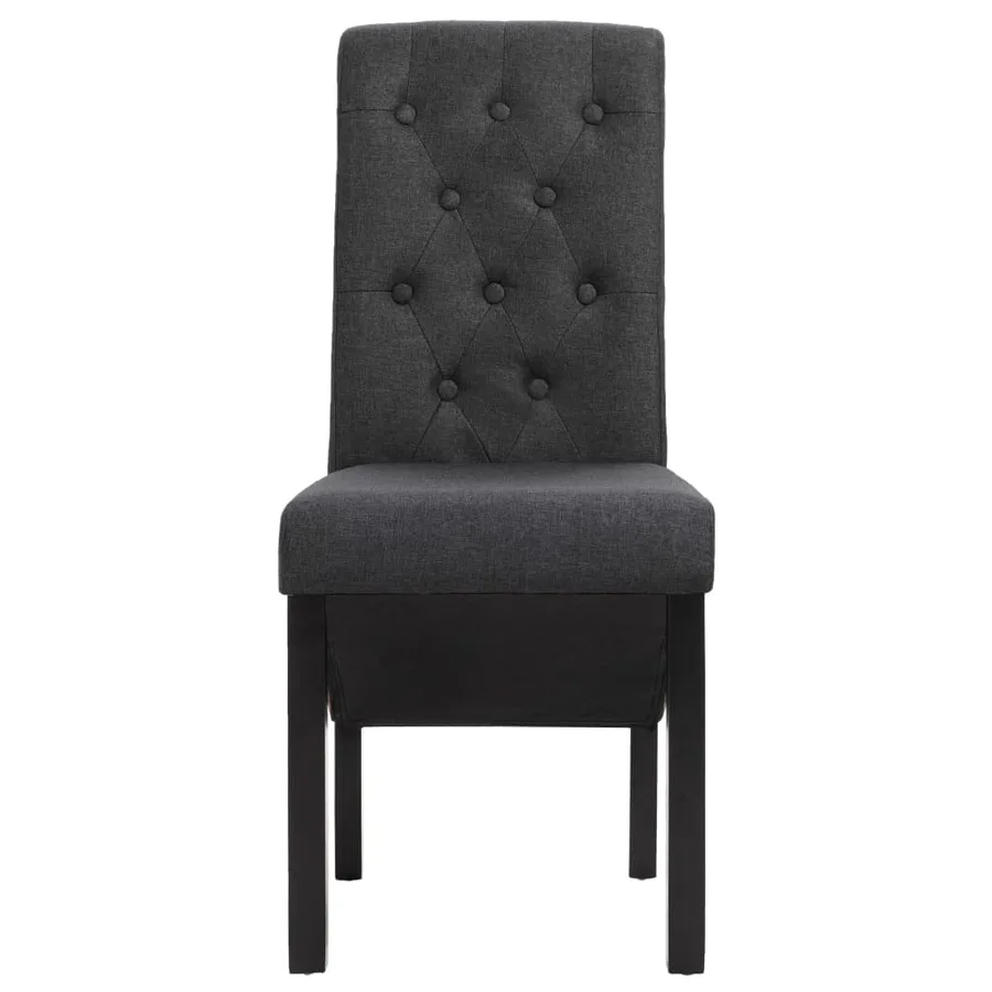 Chaises à manger lot de 6 gris foncé tissu - 3