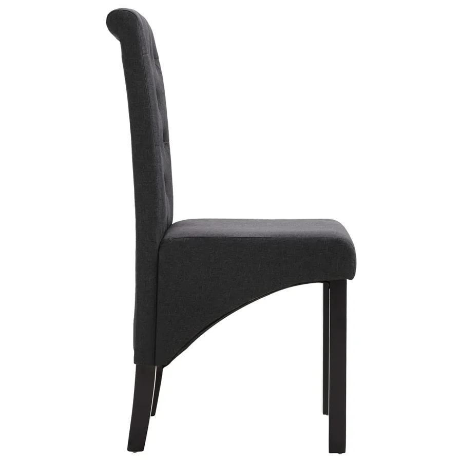 Chaises à manger lot de 6 gris foncé tissu - 4