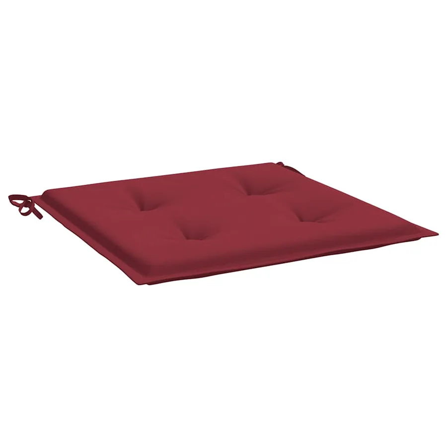 Coussins de chaise de jardin lot de 2 rouge bordeaux 40x40x4 cm - 4