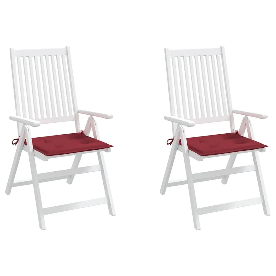 Coussins de chaise de jardin lot de 2 rouge bordeaux 40x40x4 cm - 6