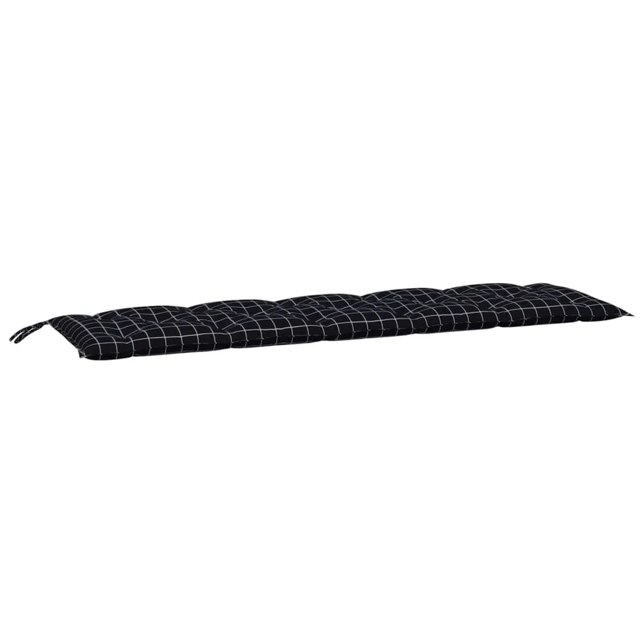 Coussin de banc de jardin carreaux noir 180x50x7cm tissu oxford - 2