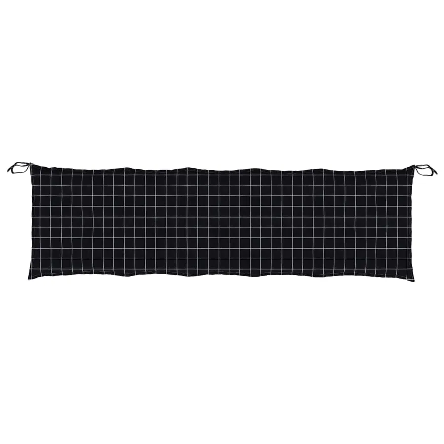Coussin de banc de jardin carreaux noir 180x50x7cm tissu oxford - 4