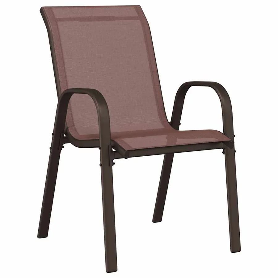 Chaises empilables de jardin lot de 2 Marron Tissu textilène - 5