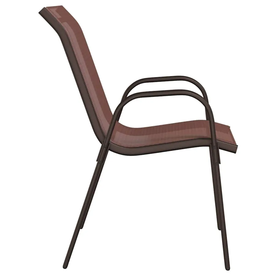 Chaises empilables de jardin lot de 2 Marron Tissu textilène - 6
