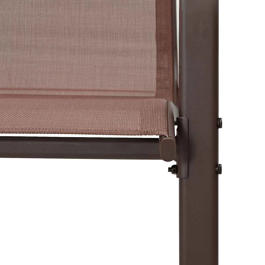 Chaises empilables de jardin lot de 2 Marron Tissu textilène - 9