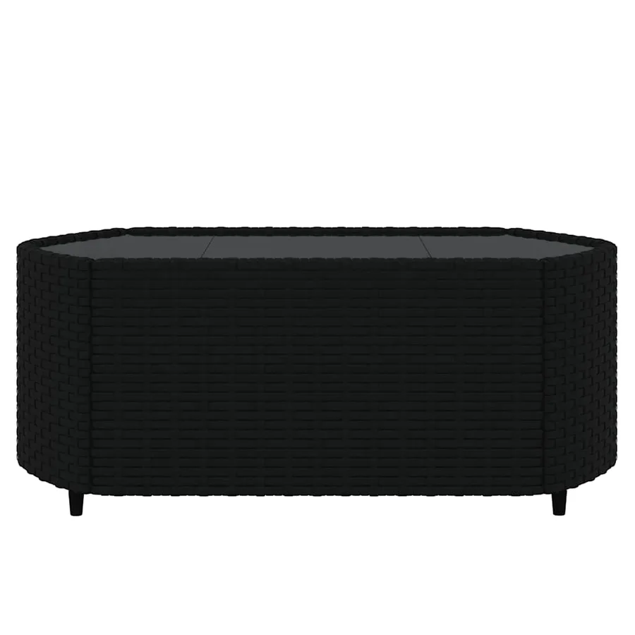 Salon de jardin 3 pcs avec coussins Noir Résine tressée - 6