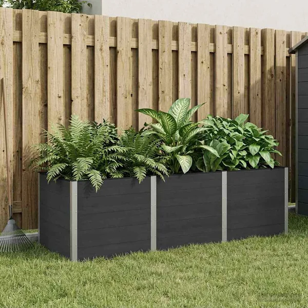 Jardinière surélevée Noir 300 x 100 x 91 cm