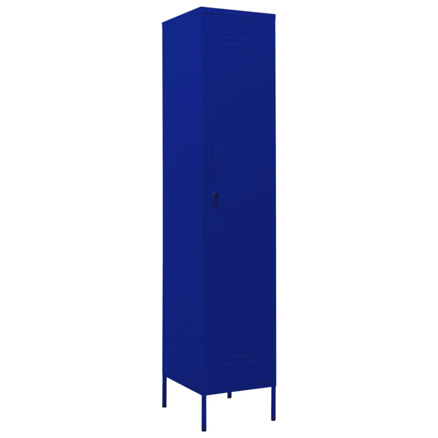Armoire à casiers Bleu marine 35x46x180 cm Acier - 2
