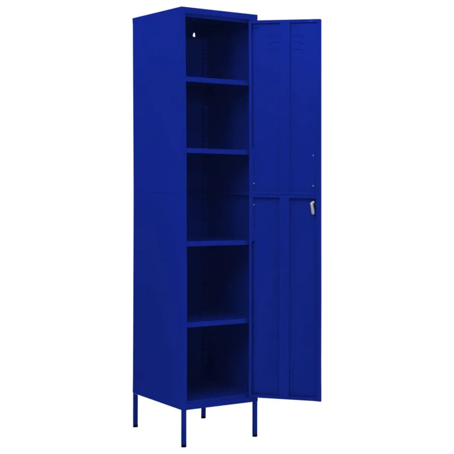 Armoire à casiers Bleu marine 35x46x180 cm Acier - 6