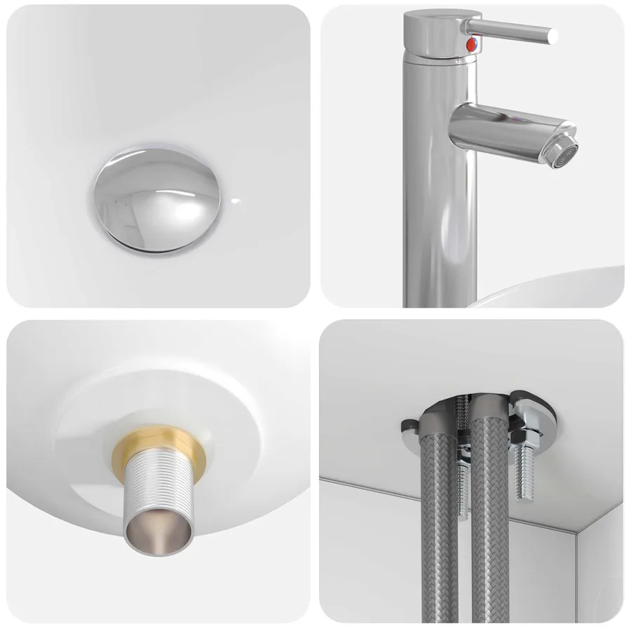 Vanité de lavabo mural Blanc 49,5 x 44,5 x 65 cm - 7