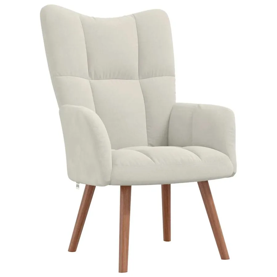 Chaise de relaxation Blanc crème Velours - 2