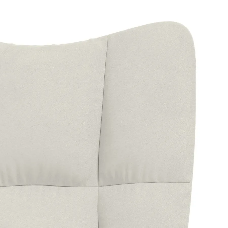 Chaise de relaxation Blanc crème Velours - 6