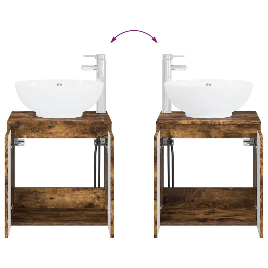Ensemble d'armoire de salle de bain 4 pcs Chêne fumé - 13