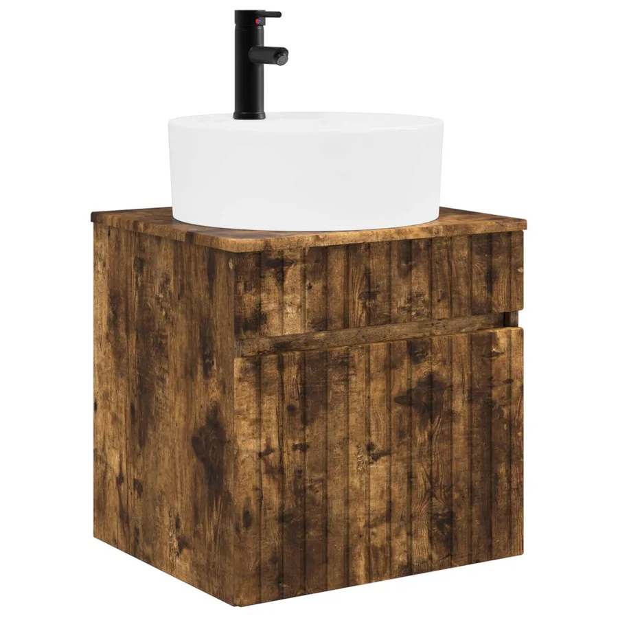 Ensemble d'armoire de salle de bain 5 pcs Chêne fumé - 5