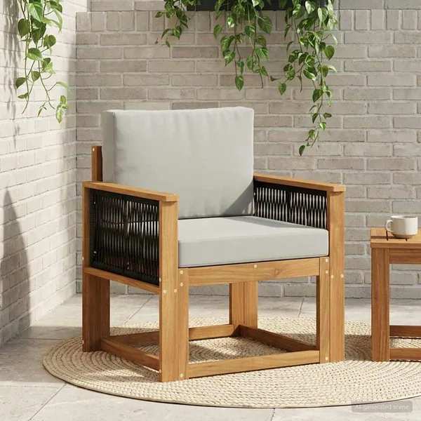 Sofa de milieu extérieur Bois d'Acacia Massif Naturel