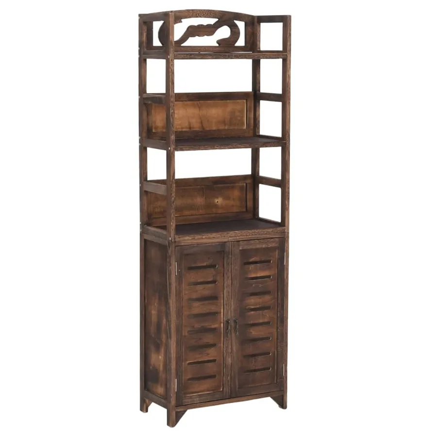 Vitrine Marron foncé 46x24x140 cm Bois massif de Paulownia - 2