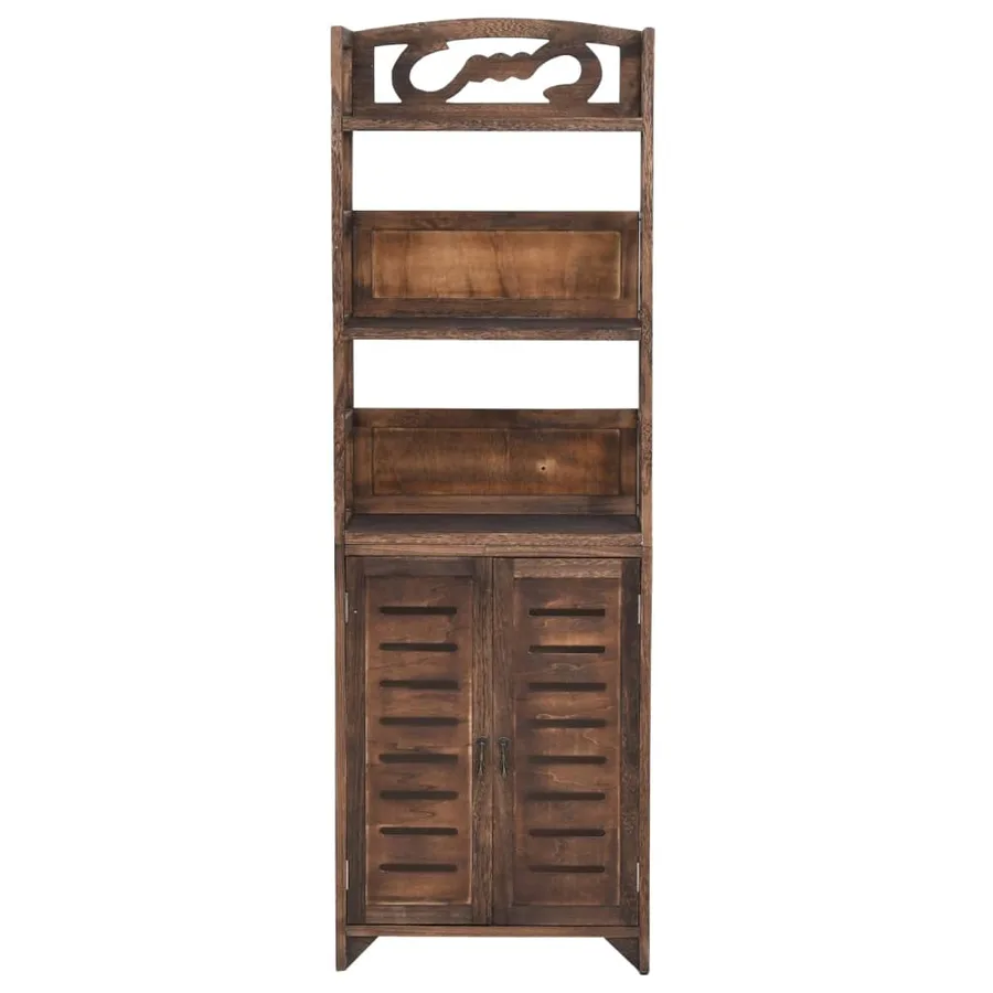 Vitrine Marron foncé 46x24x140 cm Bois massif de Paulownia - 3