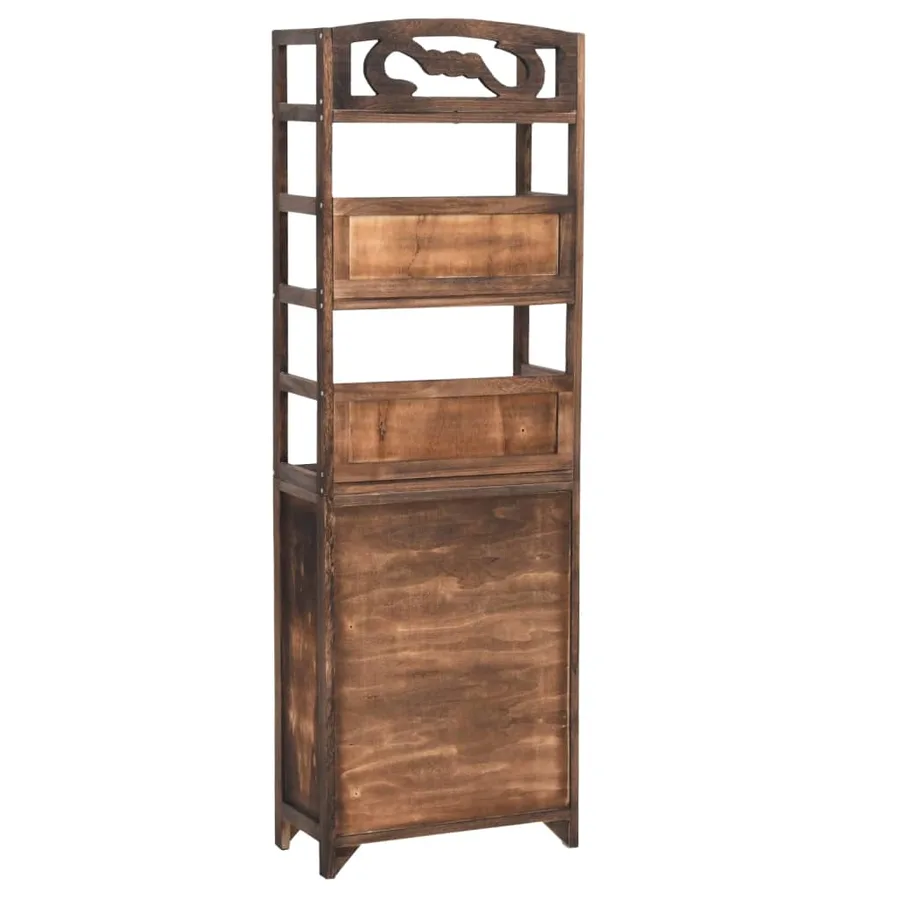 Vitrine Marron foncé 46x24x140 cm Bois massif de Paulownia - 5