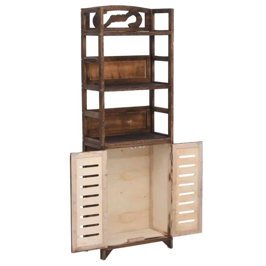 Vitrine Marron foncé 46x24x140 cm Bois massif de Paulownia - 6