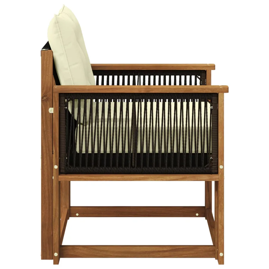 Sofa de milieu extérieur Bois d'Acacia Massif Naturel - 6