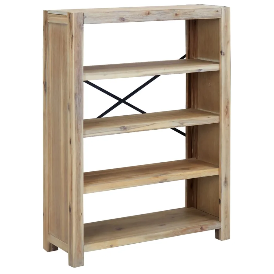 Bibliothèque 4 niveaux 80x30x110 cm Bois solide d'acacia - 2