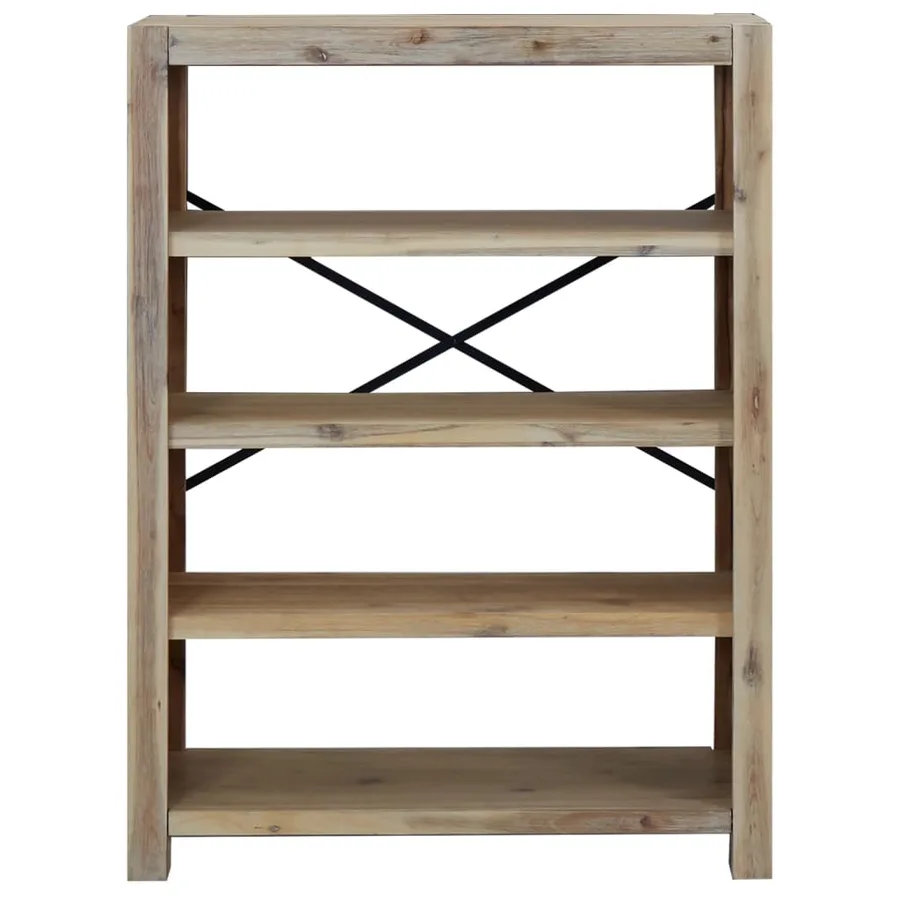 Bibliothèque 4 niveaux 80x30x110 cm Bois solide d'acacia - 3