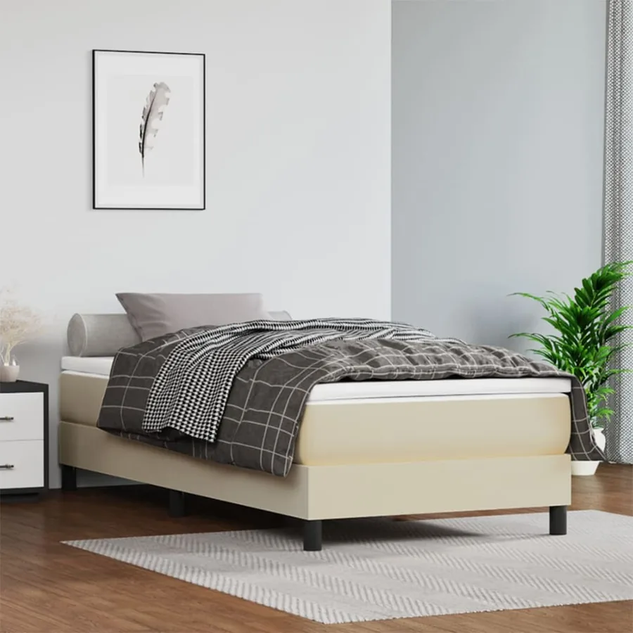 Matelas de lit à ressorts ensachés fermeté moyenne Crème 100x200x20 cm