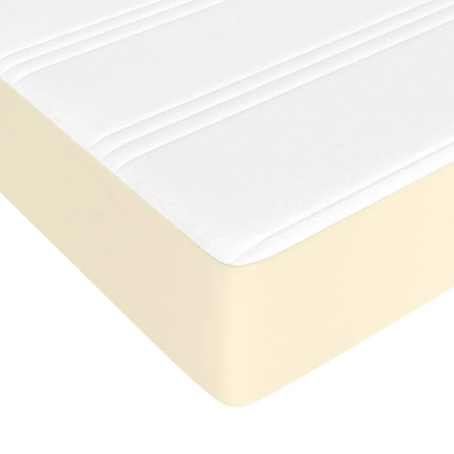 Matelas de lit à ressorts ensachés fermeté moyenne Crème 100x200x20 cm - 5