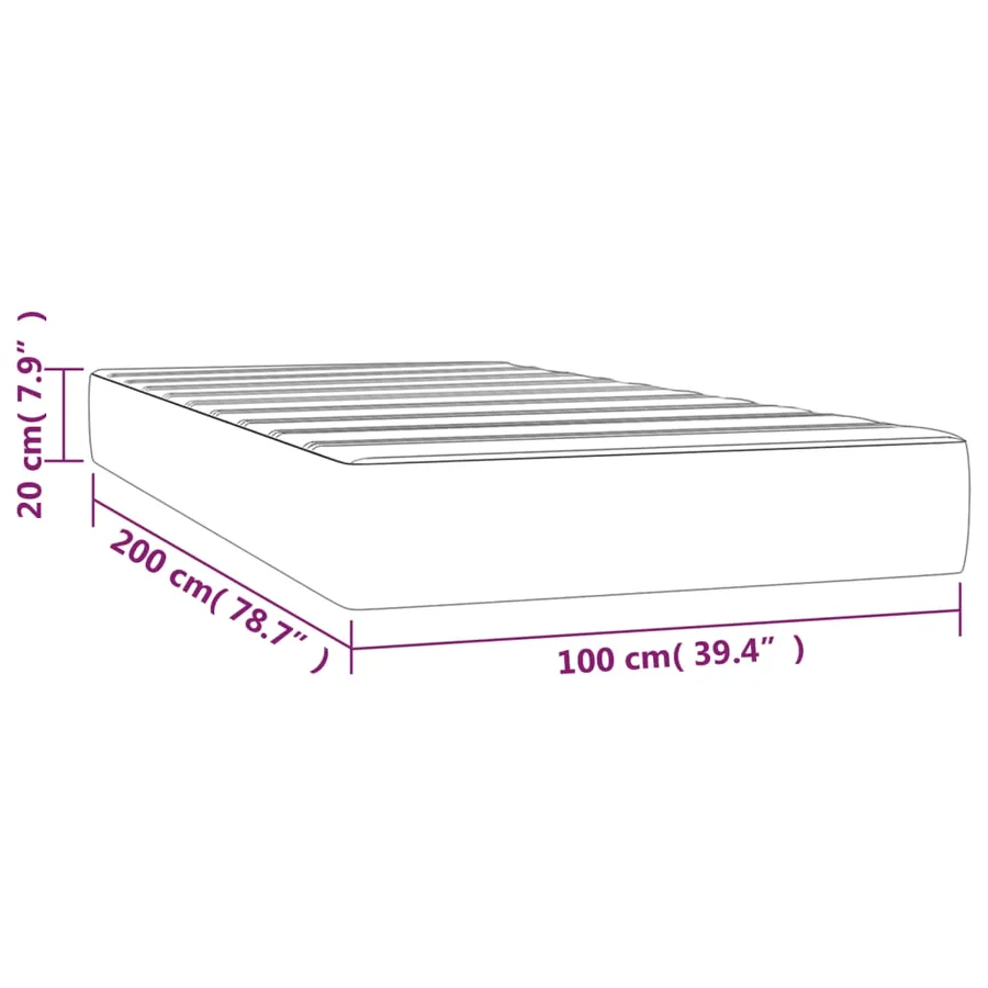 Matelas de lit à ressorts ensachés fermeté moyenne Crème 100x200x20 cm - 7
